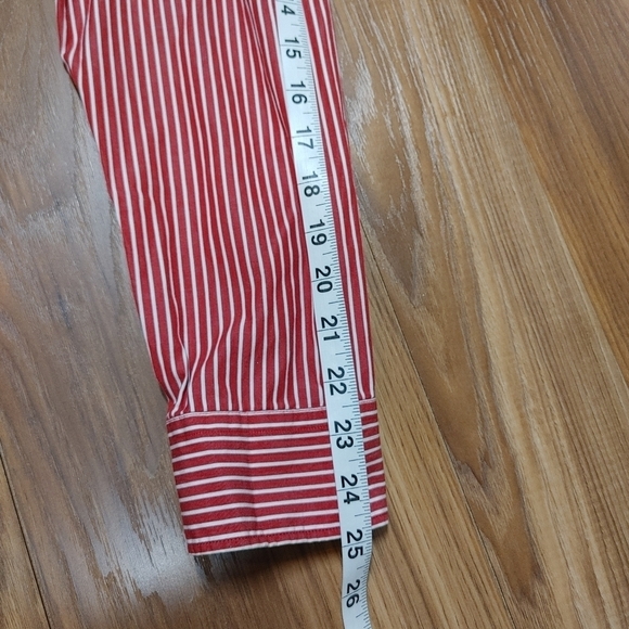 American Living Red Striped Classic Cotton Button Down Size Large - Picture 6 of 10